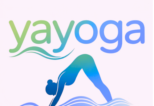 logo marque yayoga une position de yoga sur une vague: une illustration
